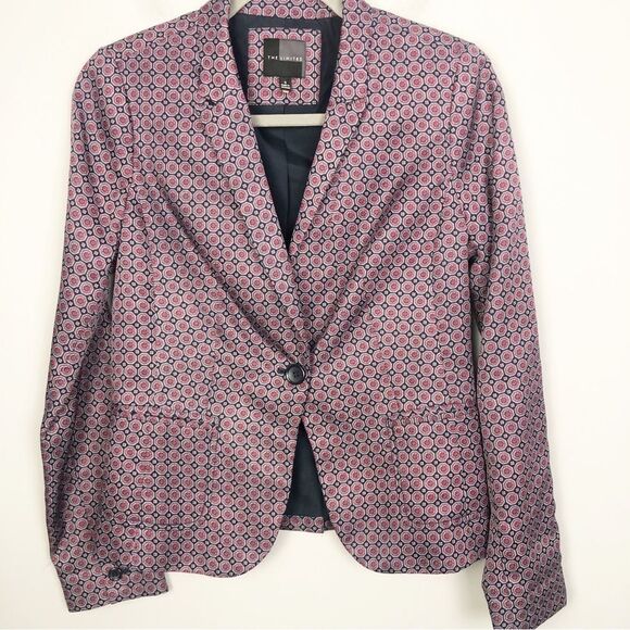 THE LIMITED | Classy Navy Blue & Red Medallion Print Blazer Women’s Size Small - Picture 1 of 9